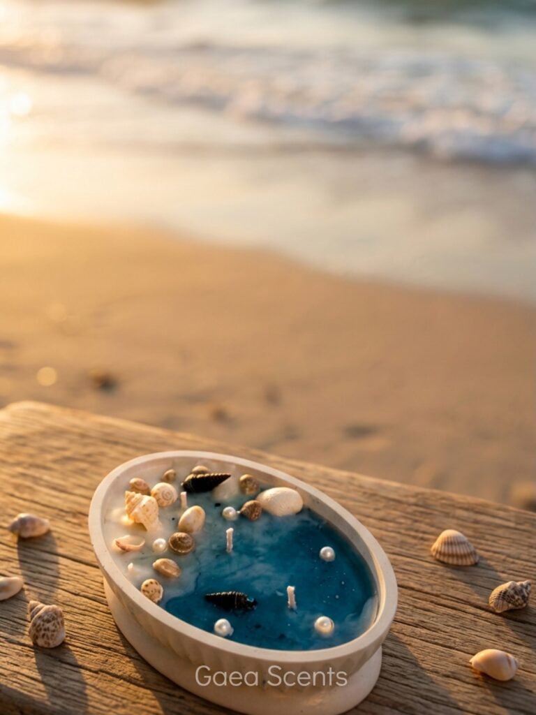 Beach Candle in round bowl