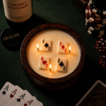 Aces in a wooden bowl Candle