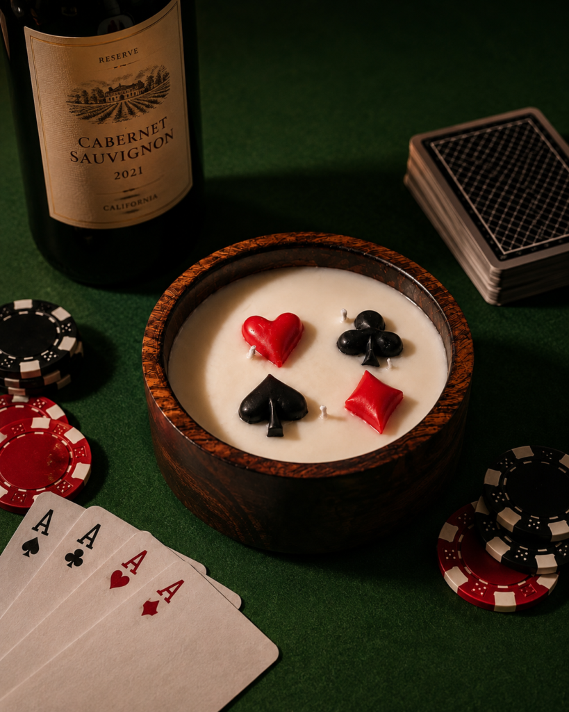 Poker theme candle