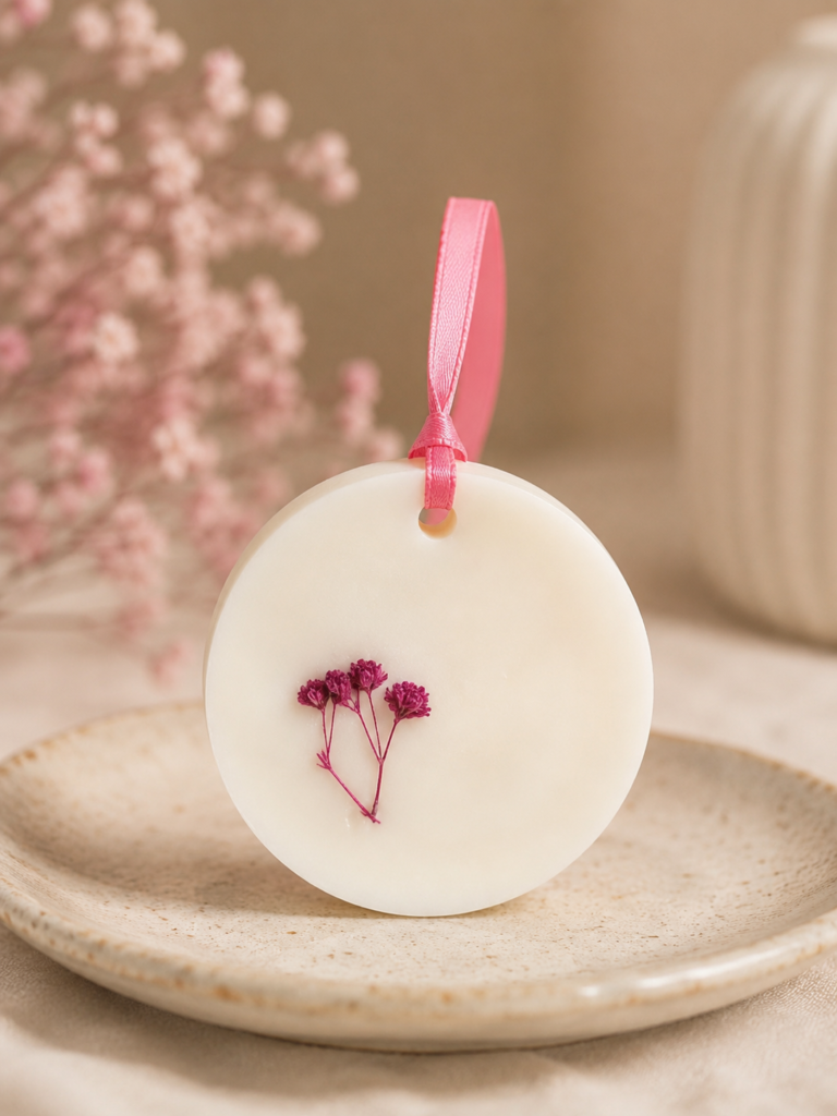 Round Wax Sachet with dried flowers