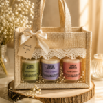 Set of 3 jar candles with Jute Bag