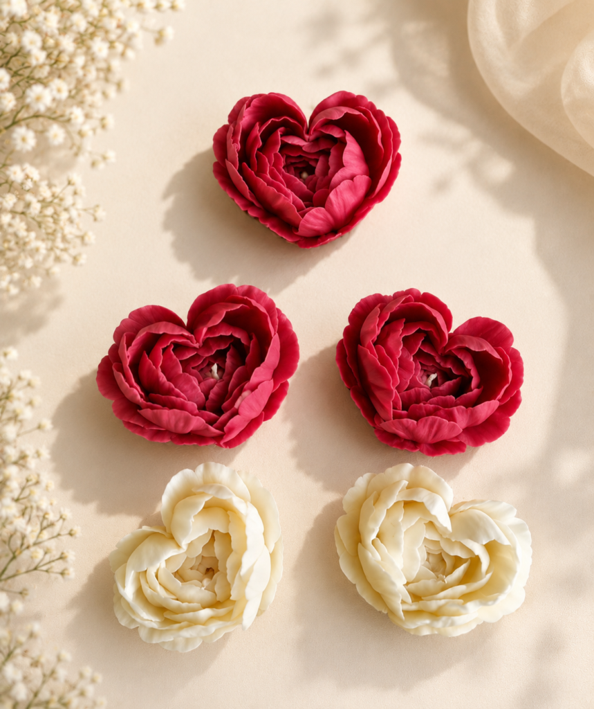 Rose Heart Candle – Set of 2