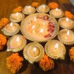 Round Urli with 10 diya