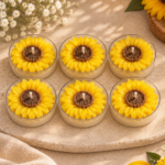Jumbo tea lights with sunflower
