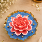 Red and white Lotus in 5.5 /6.5 inches urli