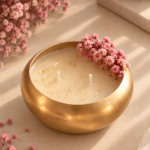 Set of round urli with dried flowers