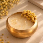 Set of round urli with dried flowers