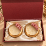 Set of round urli with dried flowers