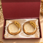 Set of round urli with dried flowers