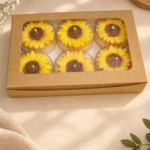 Jumbo tea lights with sunflower