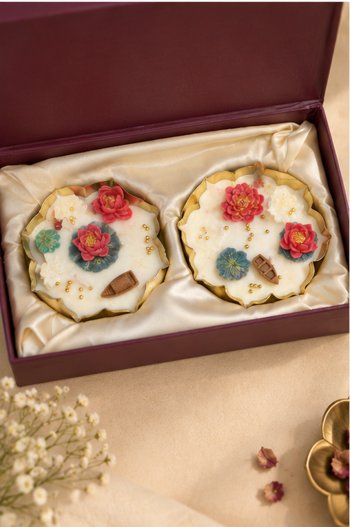 Set of 2 lotus urli with premium box packaging