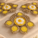 Peacock urli with 4 diya