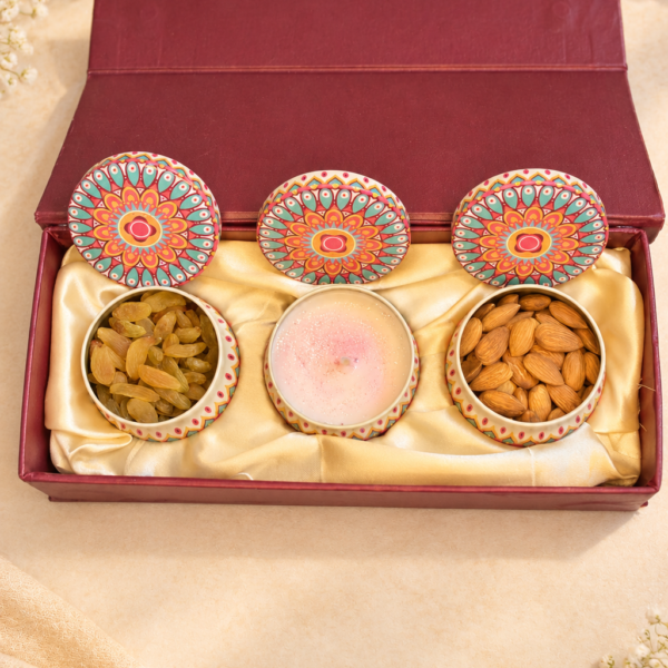 Mandala jars gift set with dry fruits